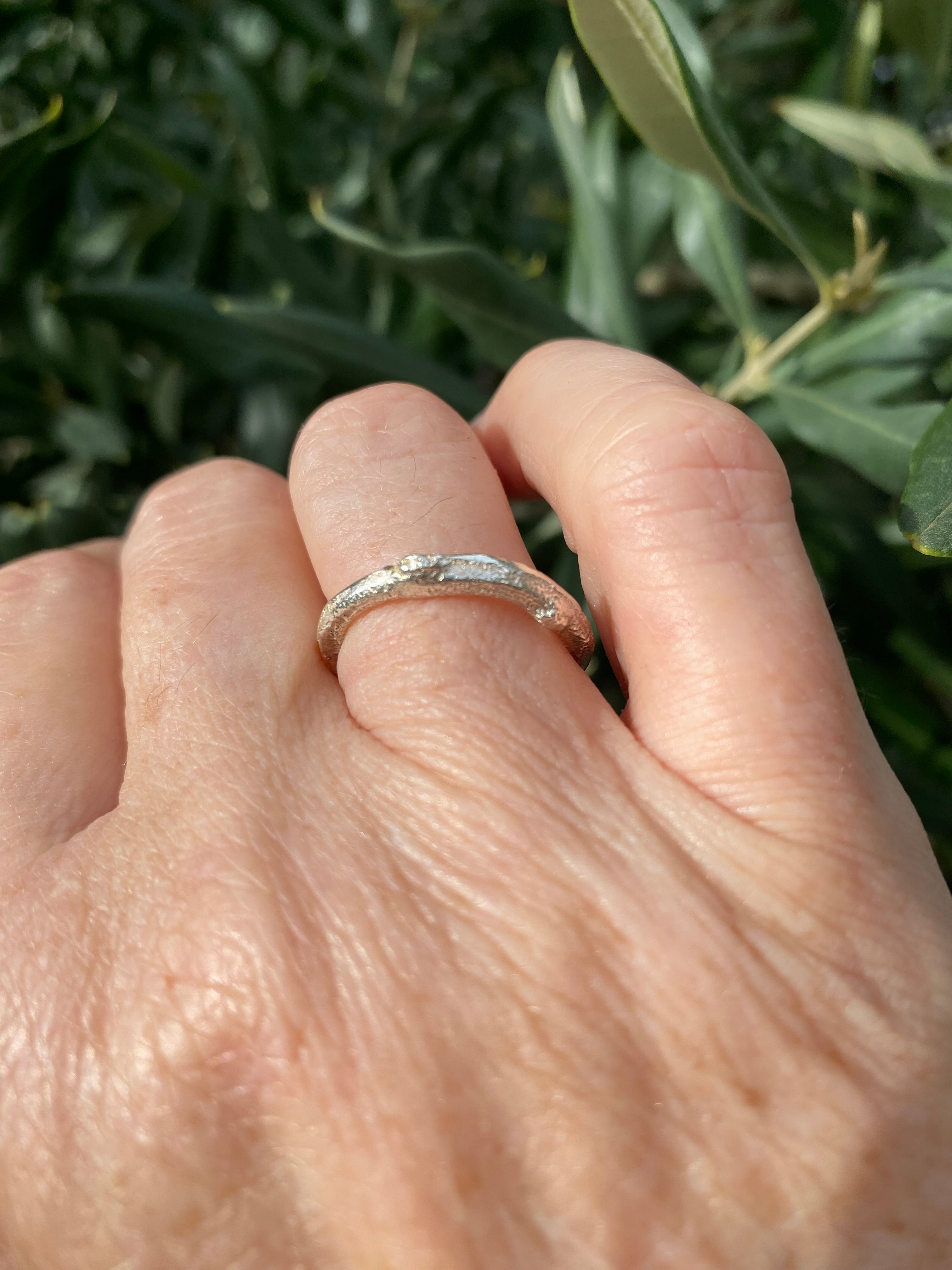 Sterling Silver Olive Branch Ring | Size O | Open Design
