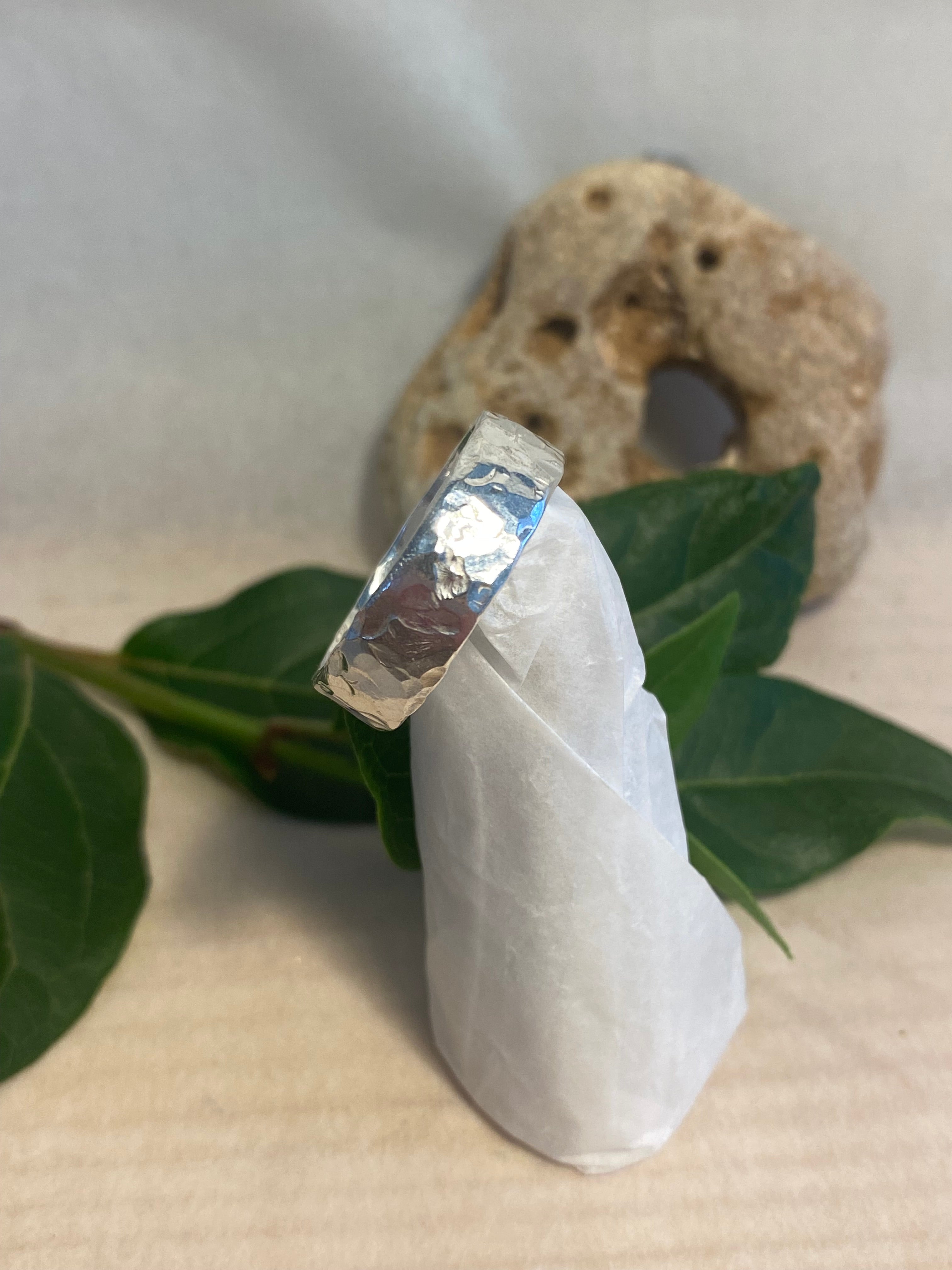 Hammered Sterling Silver Band Ring