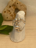 Blossom Spray Sterling Silver Double Band Ring