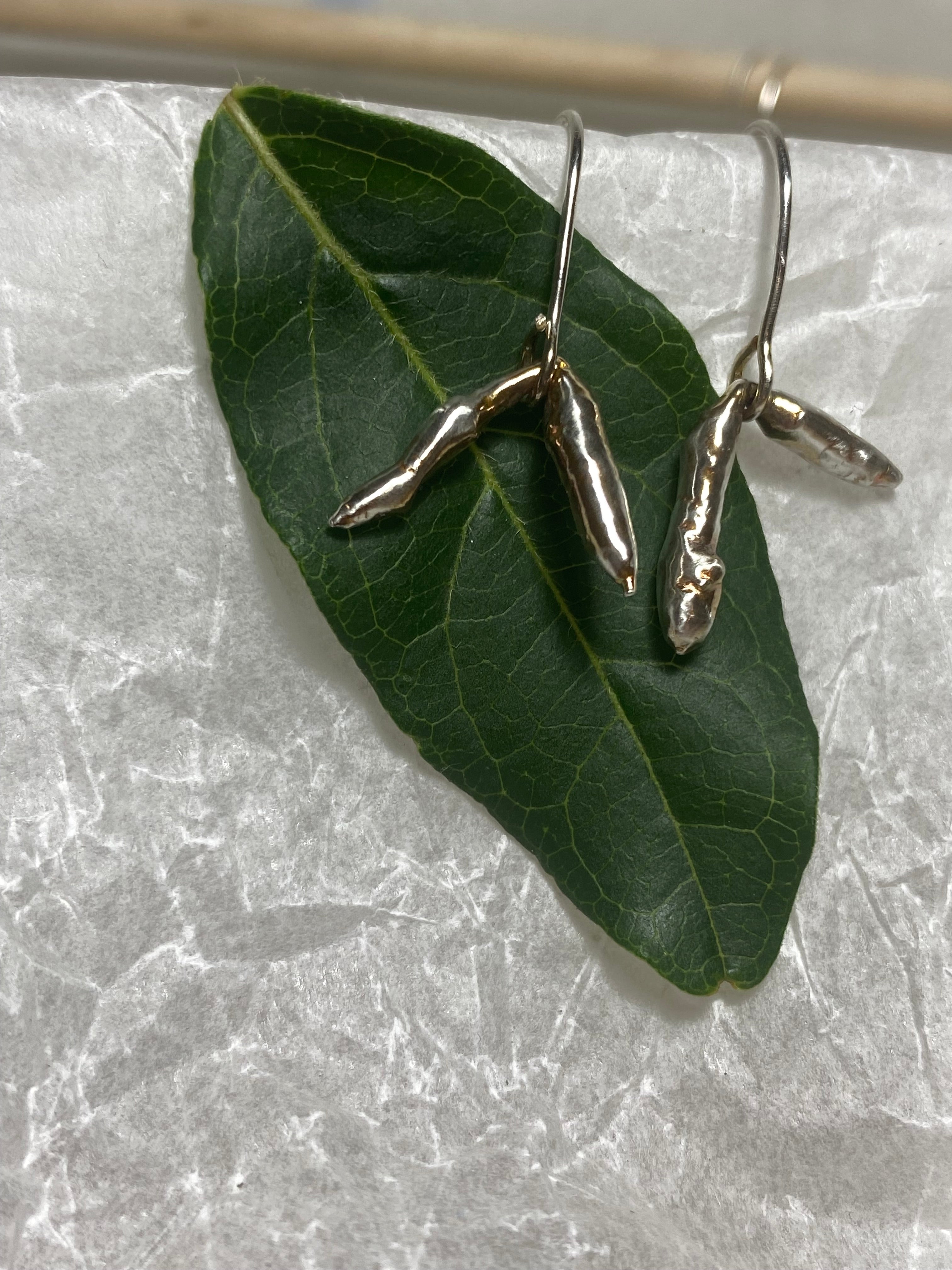 Tide Dangle Earrings - Water Cast Sterling Silver