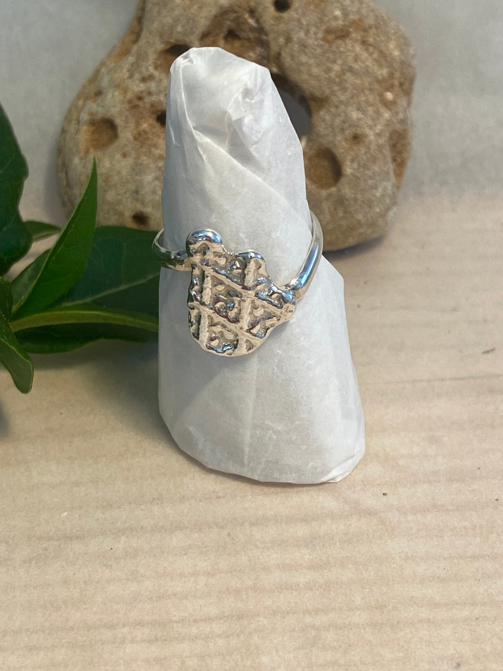 Offset Impressions Sterling Silver Ring