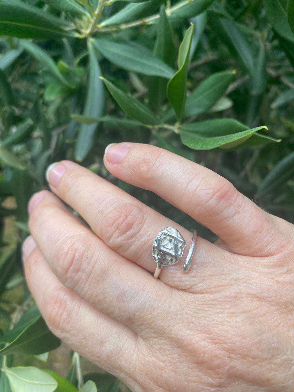 Adjustable Impressions Sterling Silver Ring
