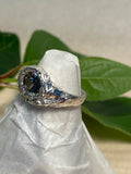 Tourmaline and Sterling Silver molten ring