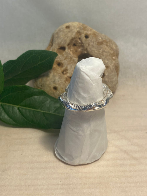 Cuttlefish Cast Adjustable Sterling Silver Ring
