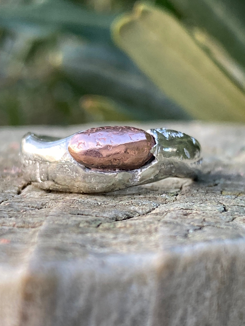 Sterling Silver & Copper Seed Ring | Size P½ | One of a Kind