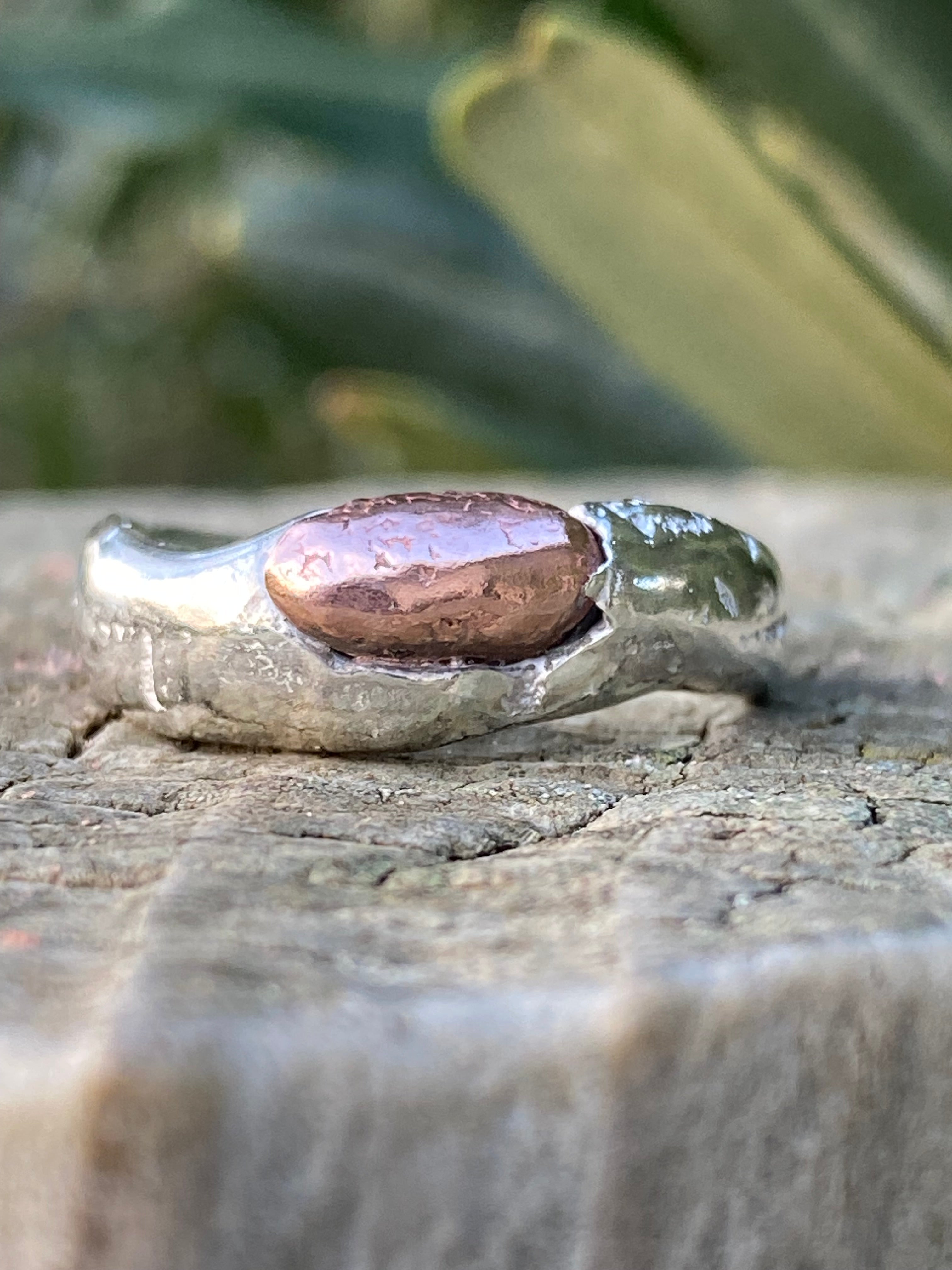 Sterling Silver & Copper Seed Ring | Size P½ | One of a Kind