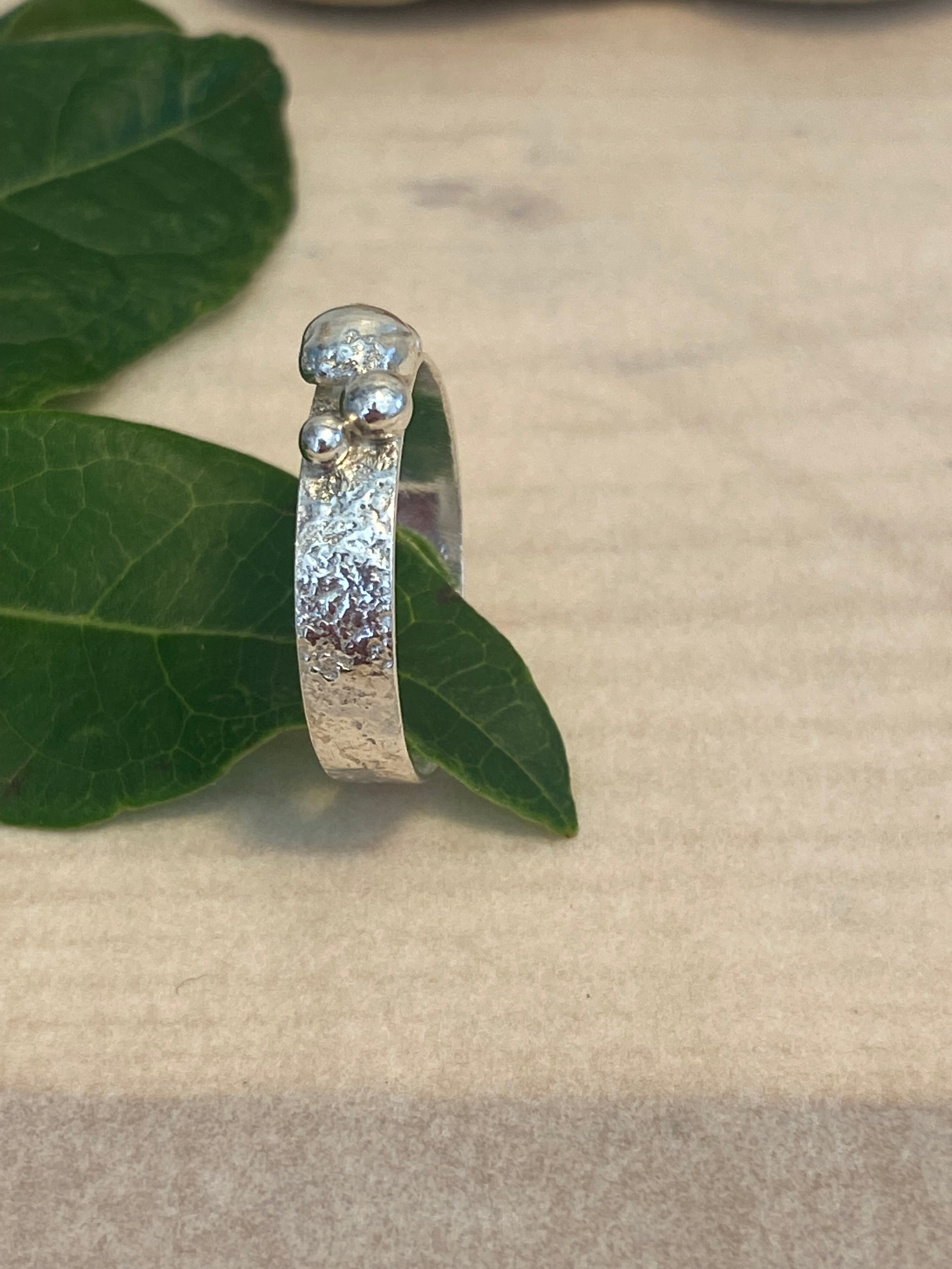 Reticulated Silver Ring with Granulation Detail