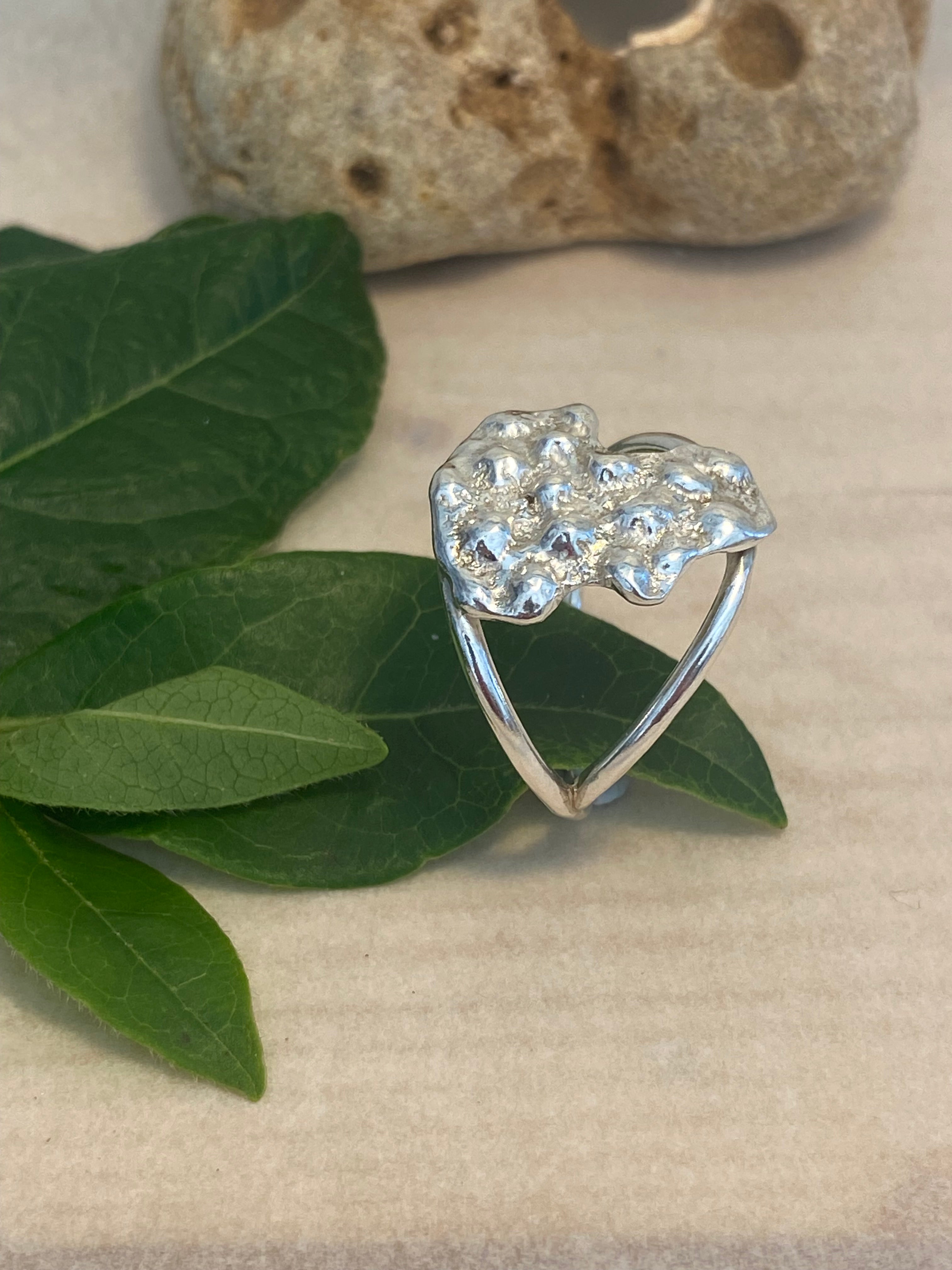 Coral Impressions Double Band Sterling Silver Ring