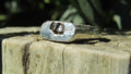 Green Sapphire Rockpool Signet, Sterling Silver, Size P