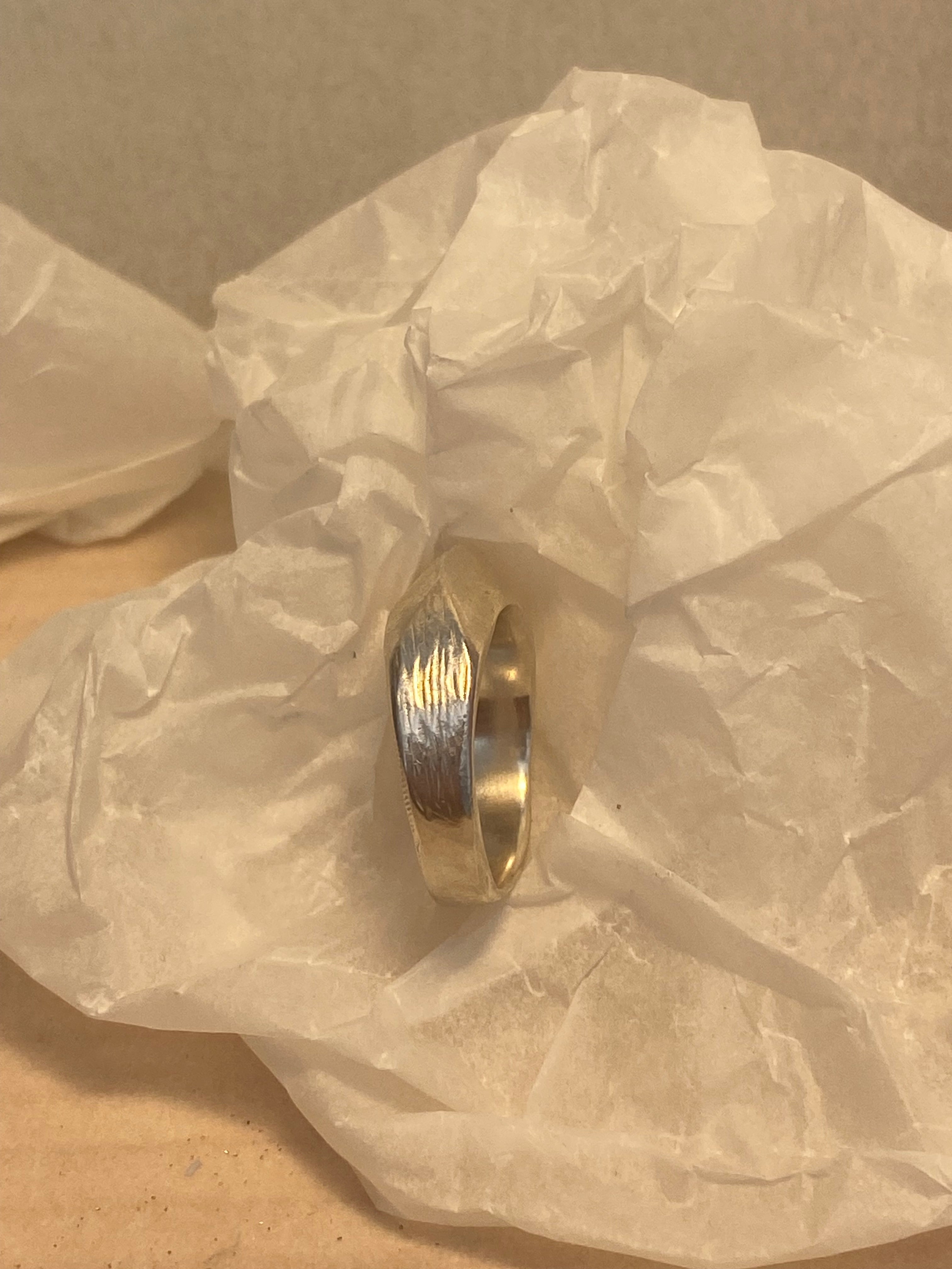 Copper and Sterling Silver signet ring
