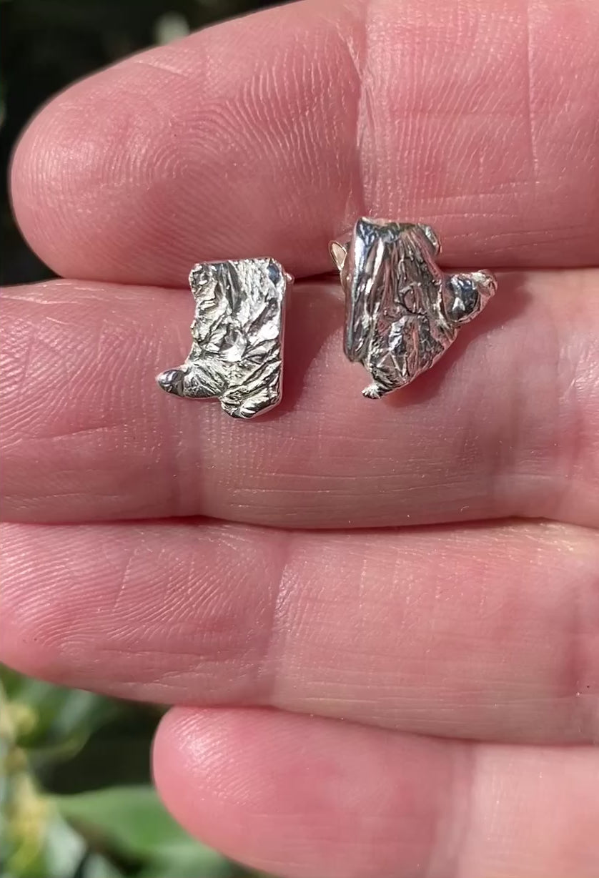 Flow Earrings – One-of-a-Kind Sterling Silver Stud Earrings
