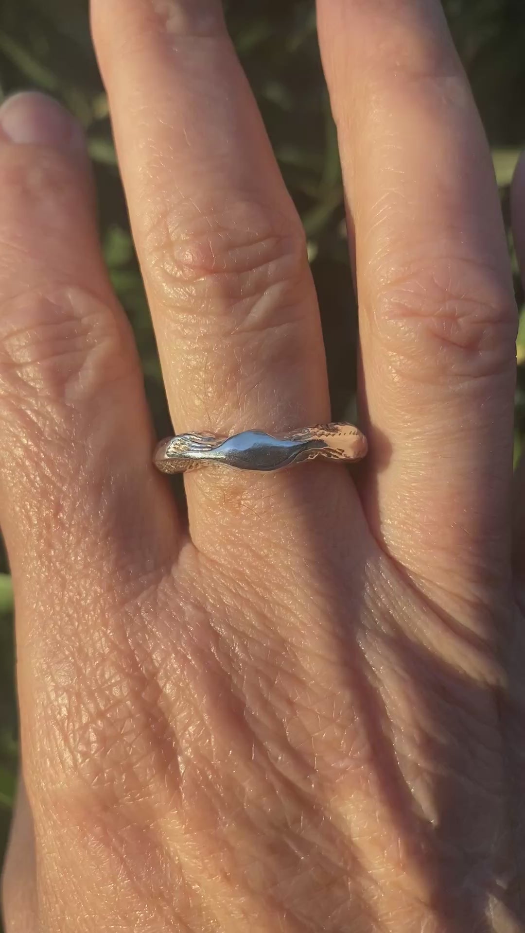 Cuttlefish Cast Adjustable Sterling Silver Ring