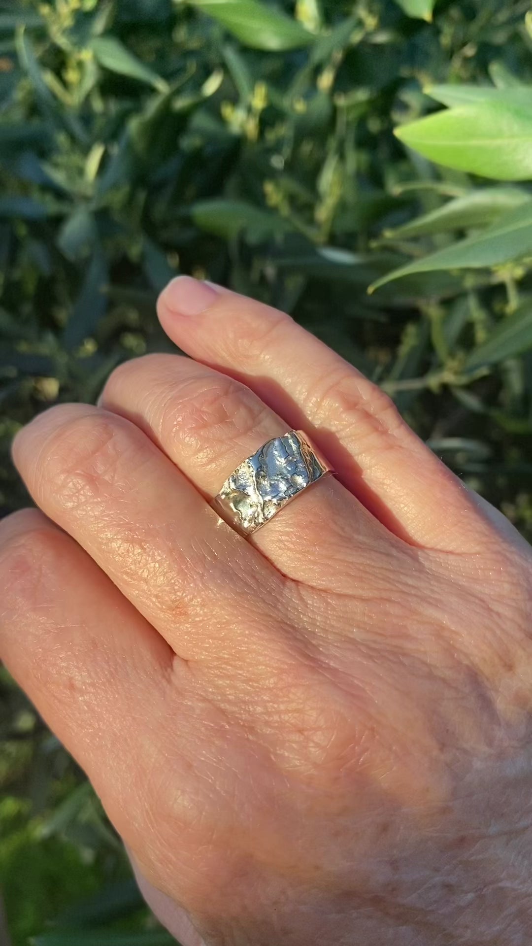 Almond Kernel Ring, Sterling Silver, Size P