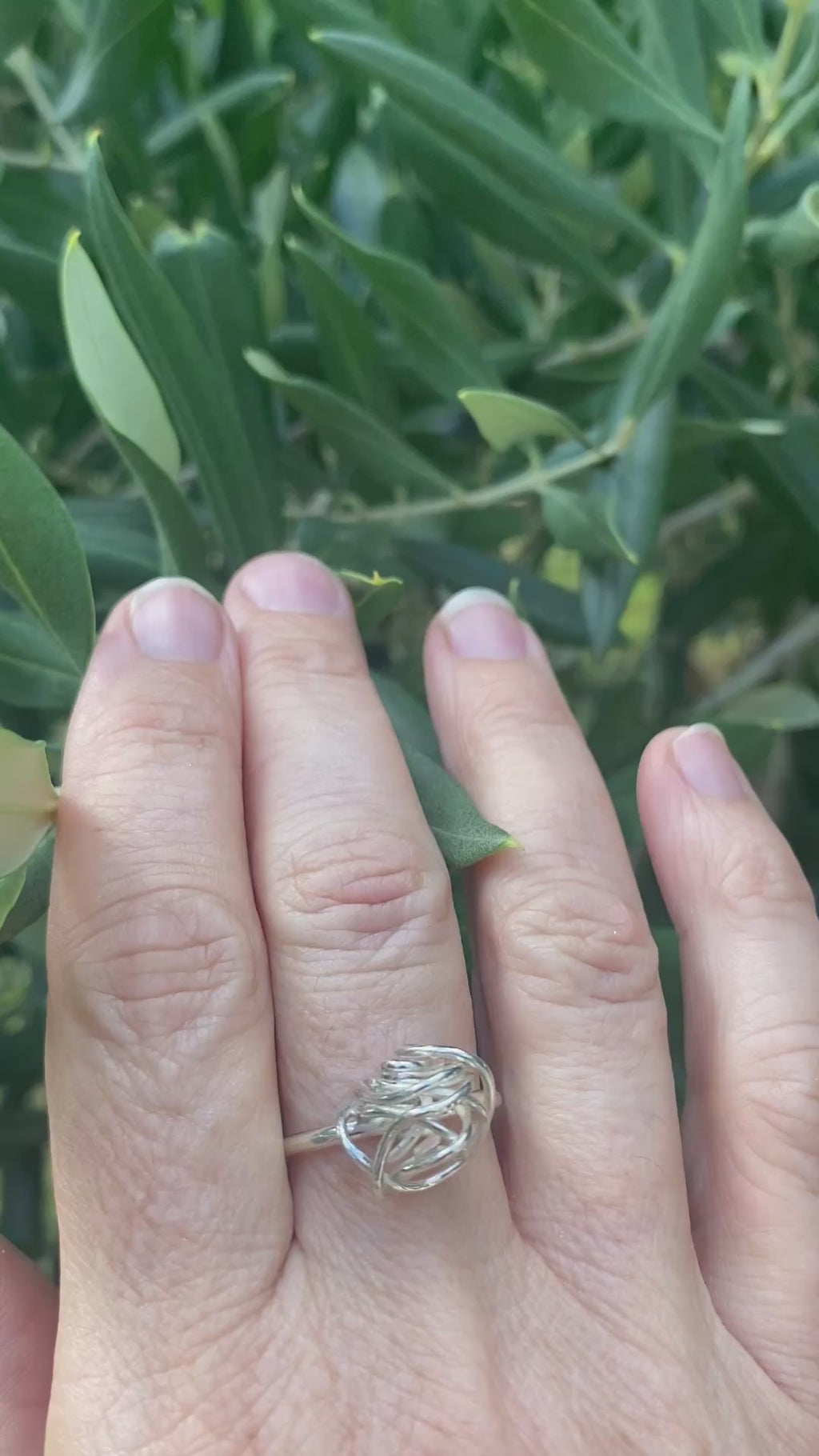 Tangled Wire Ball Sterling Silver Ring