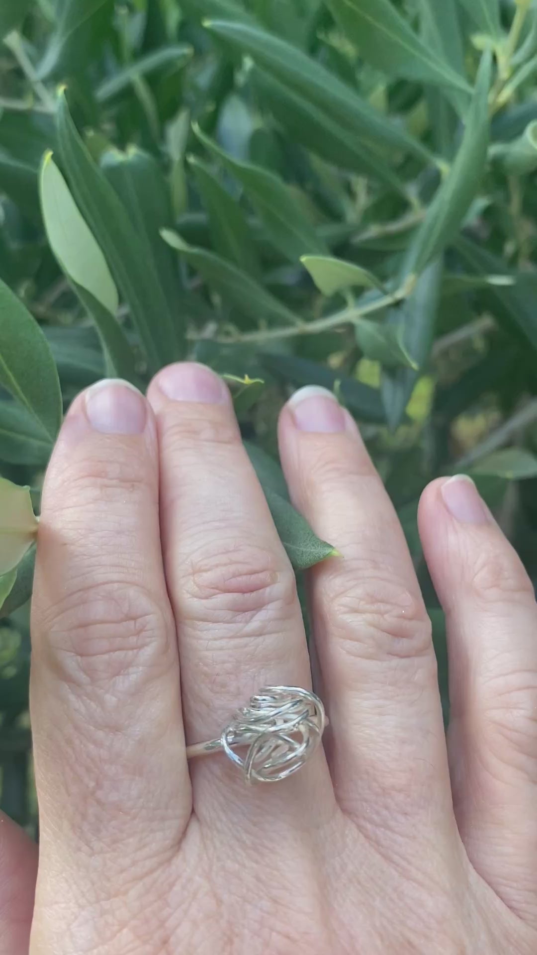 Tangled Wire Ball Sterling Silver Ring