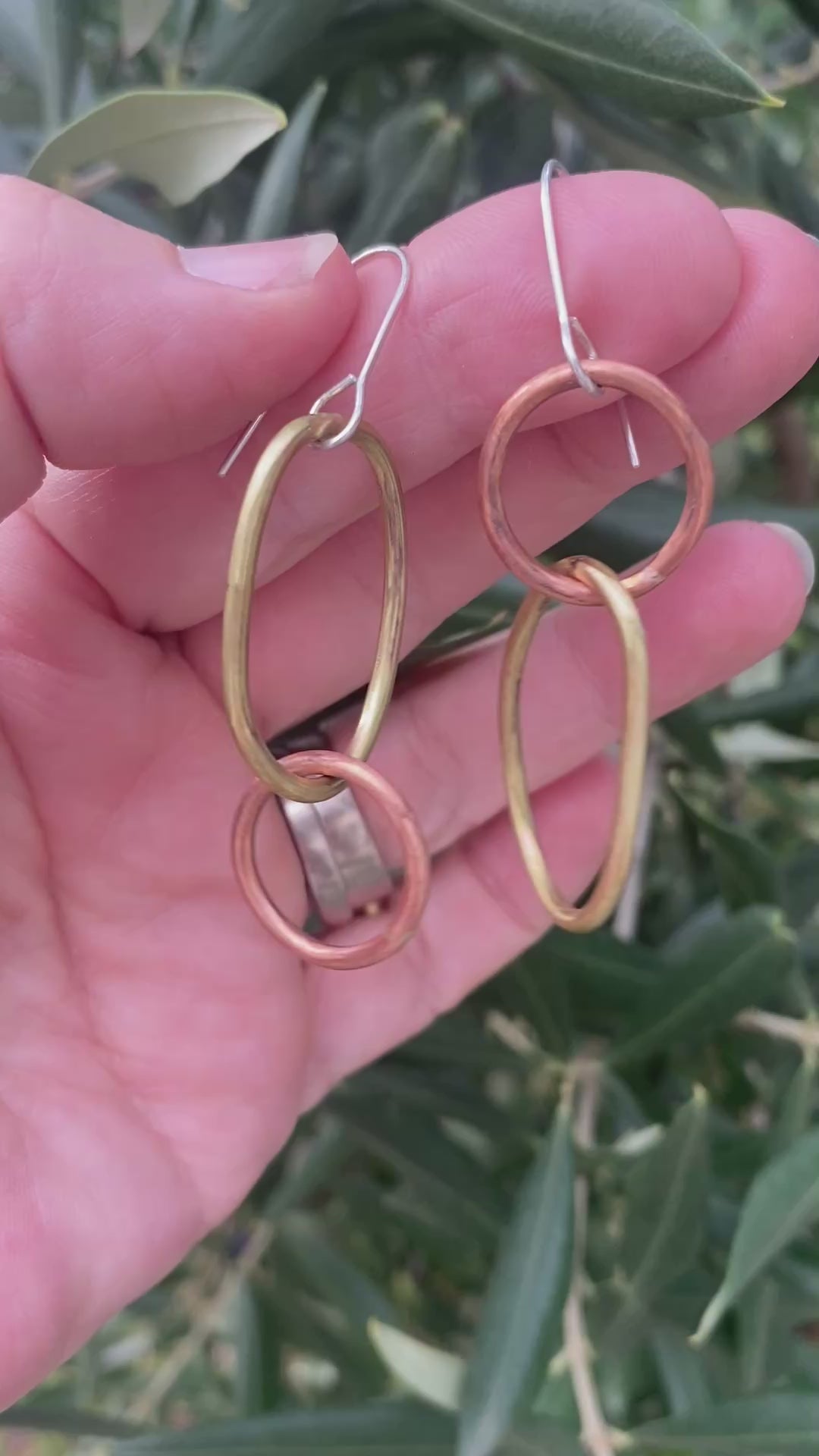 Mixed Metal Organic Link Earrings