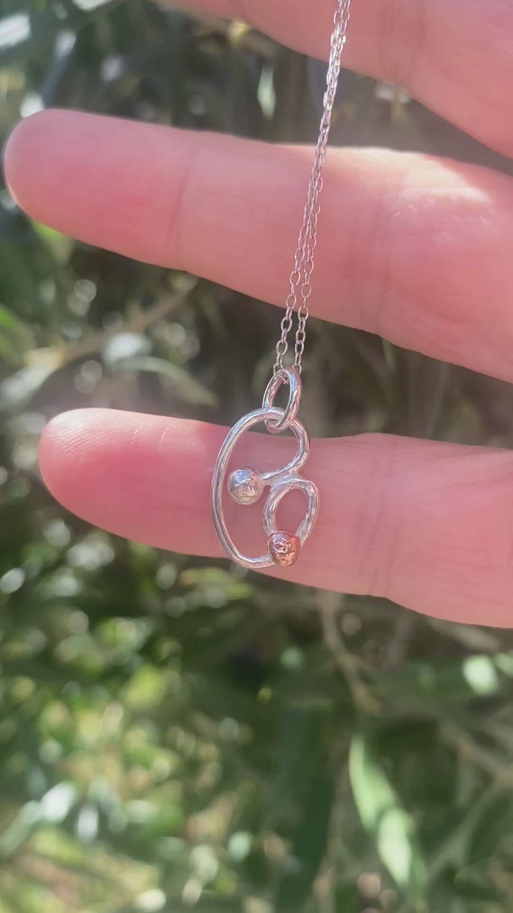 Silver & Copper Heart Pendant
