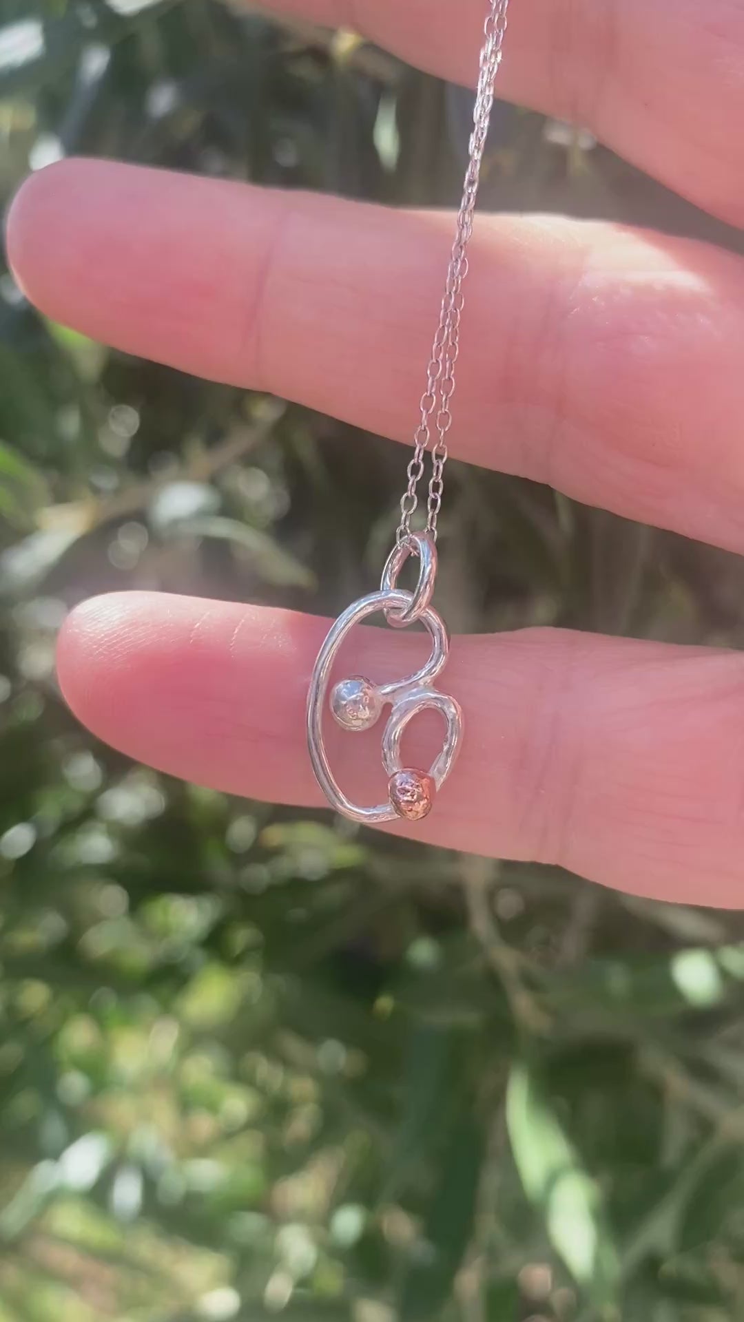 Silver & Copper Heart Pendant