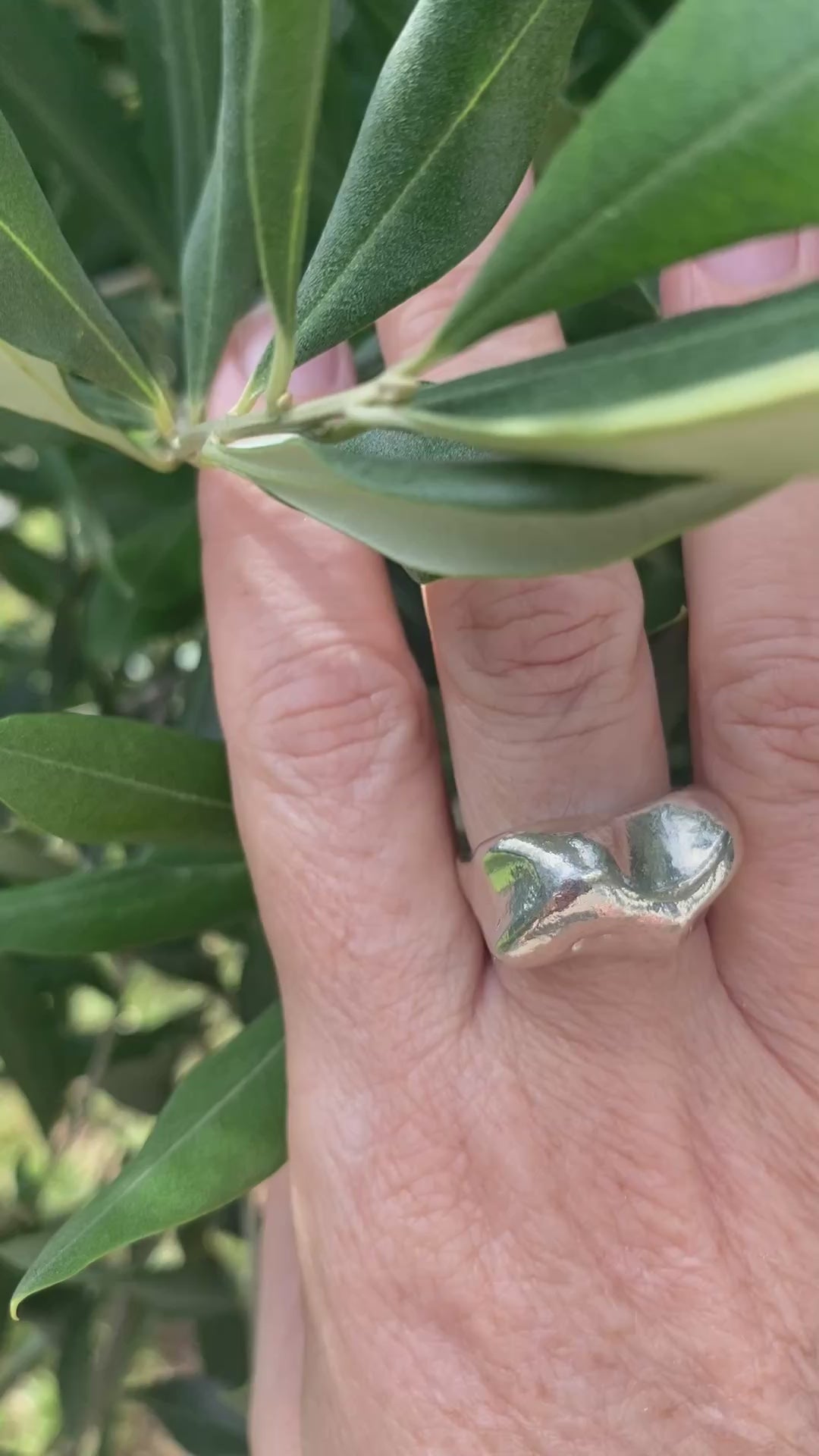 Organic Statement Ring — Wax Carved Sterling Silver
