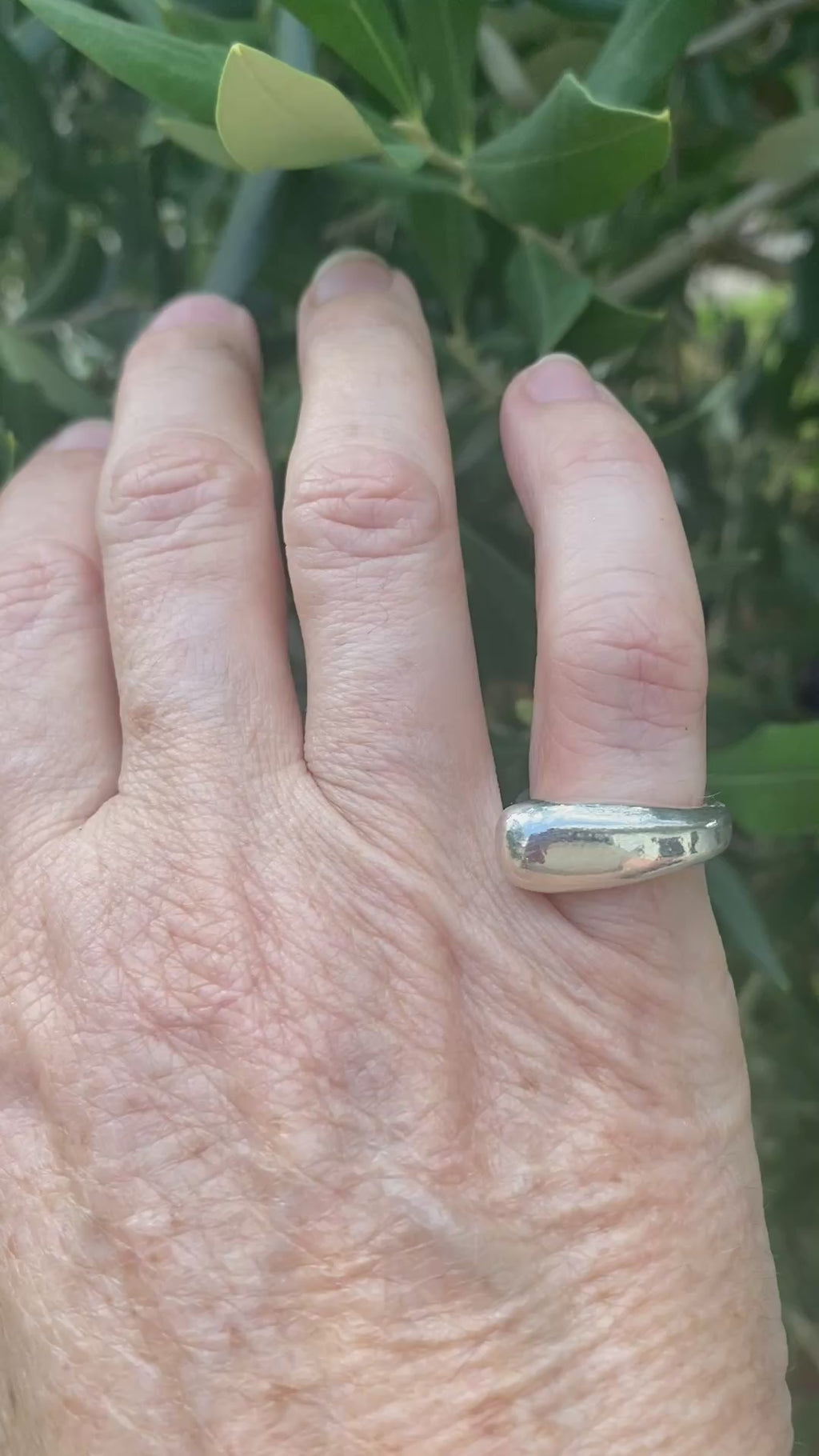Tapered Sculptural Sterling Silver Ring