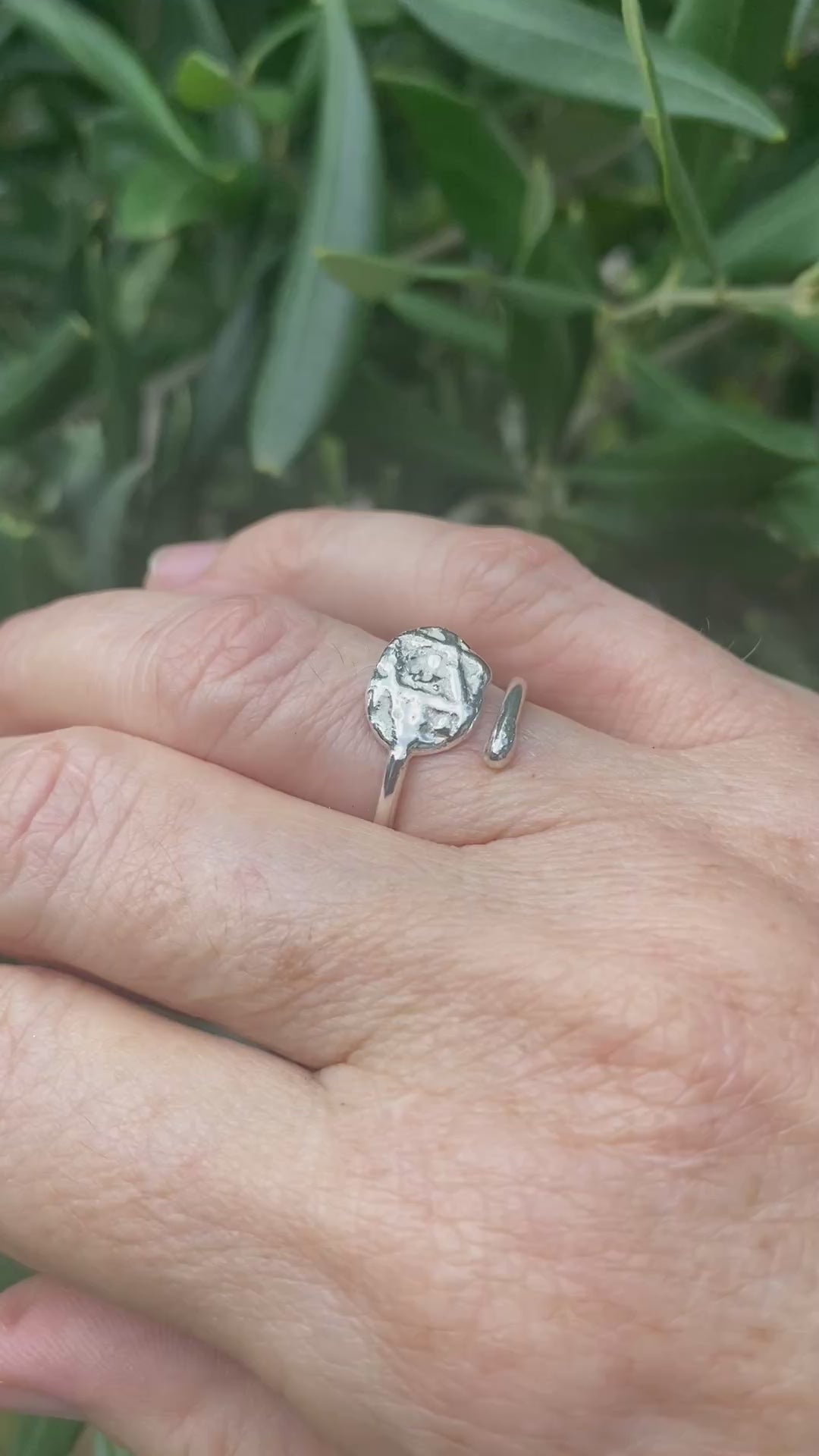 Adjustable Impressions Sterling Silver Ring