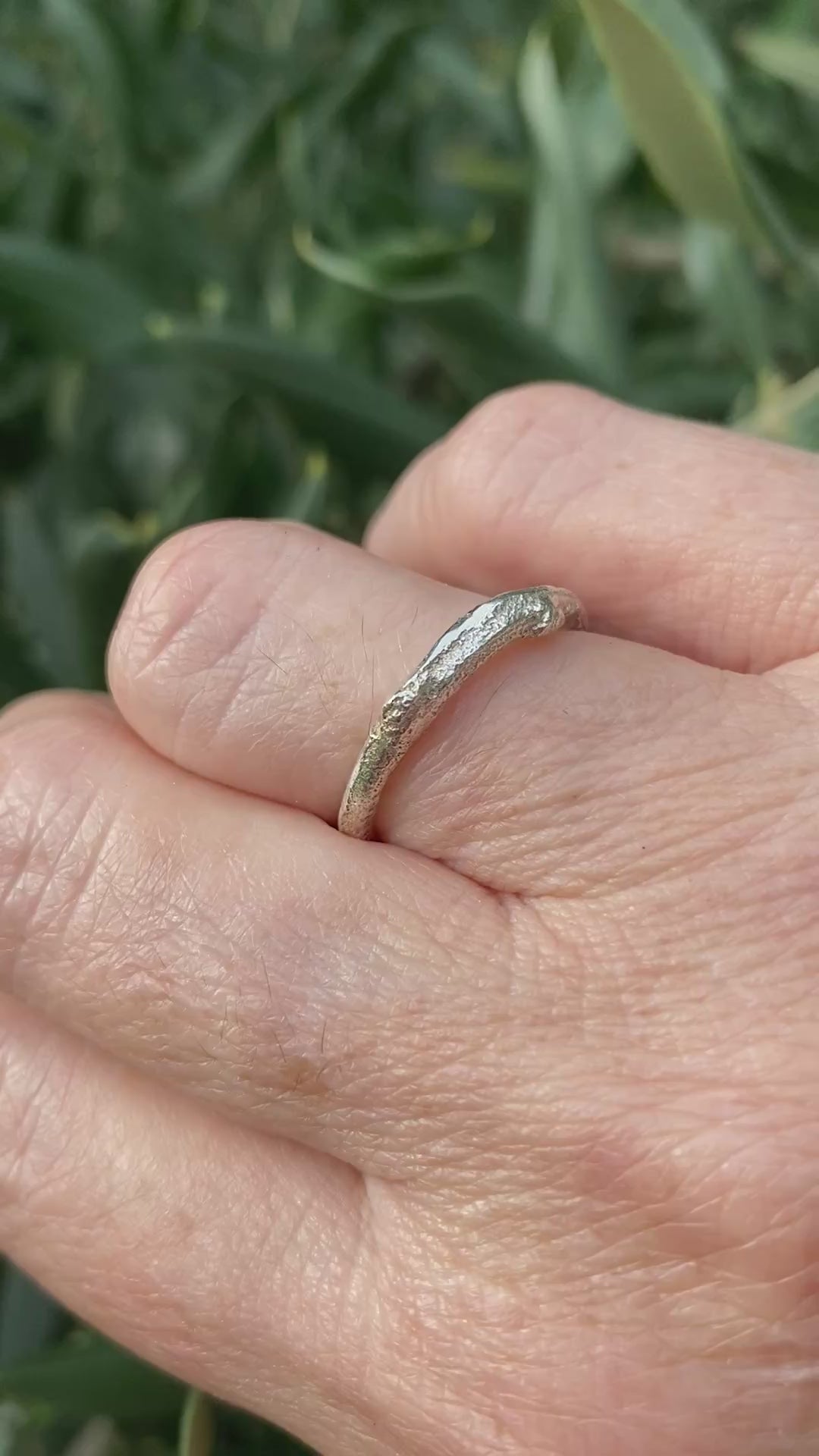 Sterling Silver Olive Branch Ring | Size O | Open Design