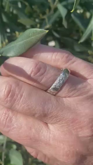 Beach Sand Sterling Silver Ring size O1/2