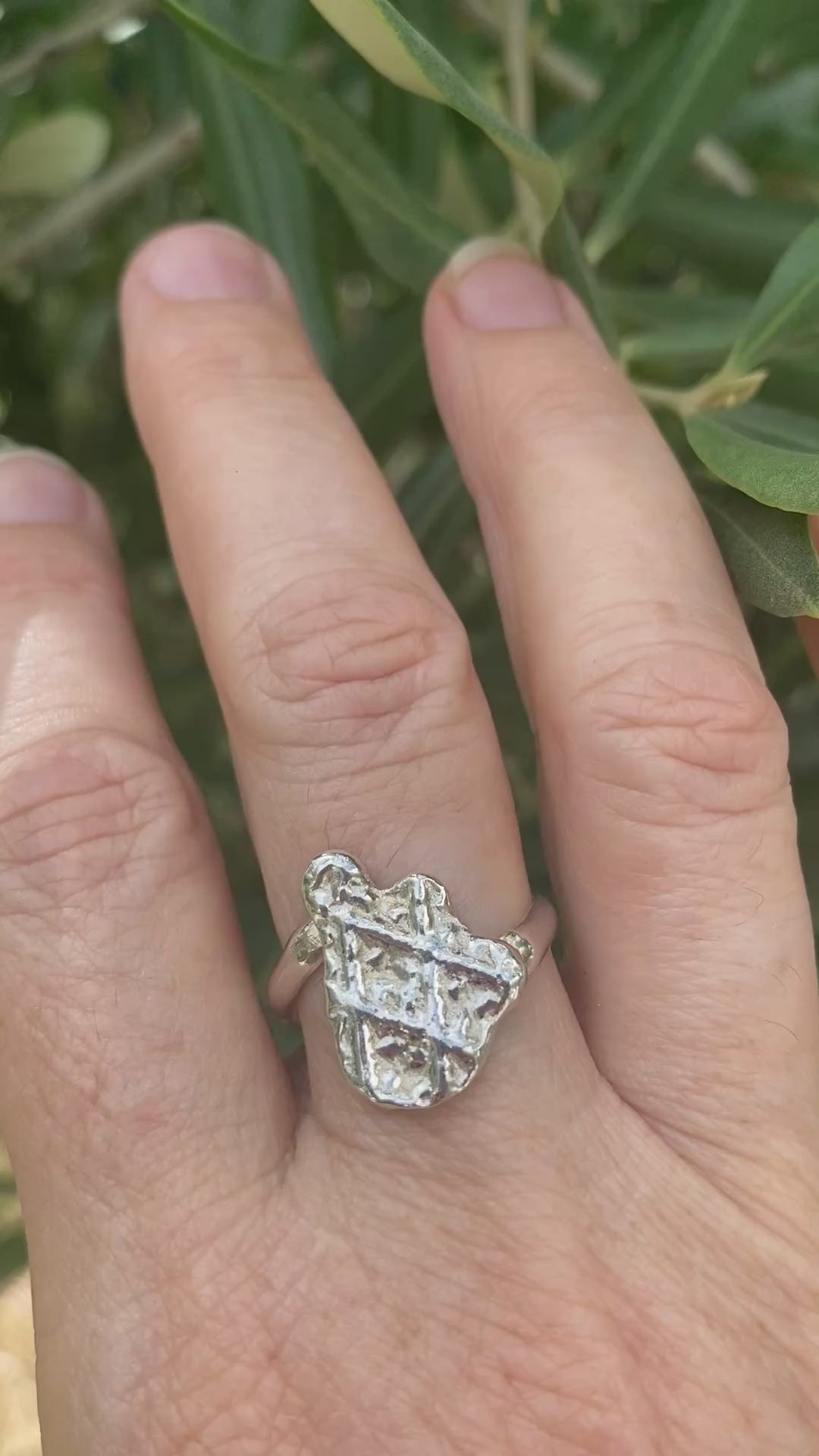 Offset Impressions Sterling Silver Ring