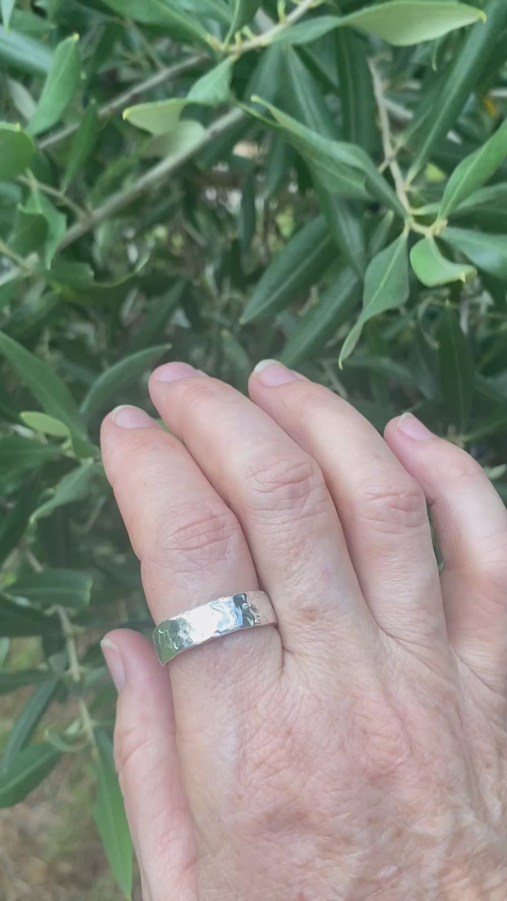 Hammered Sterling Silver Band Ring